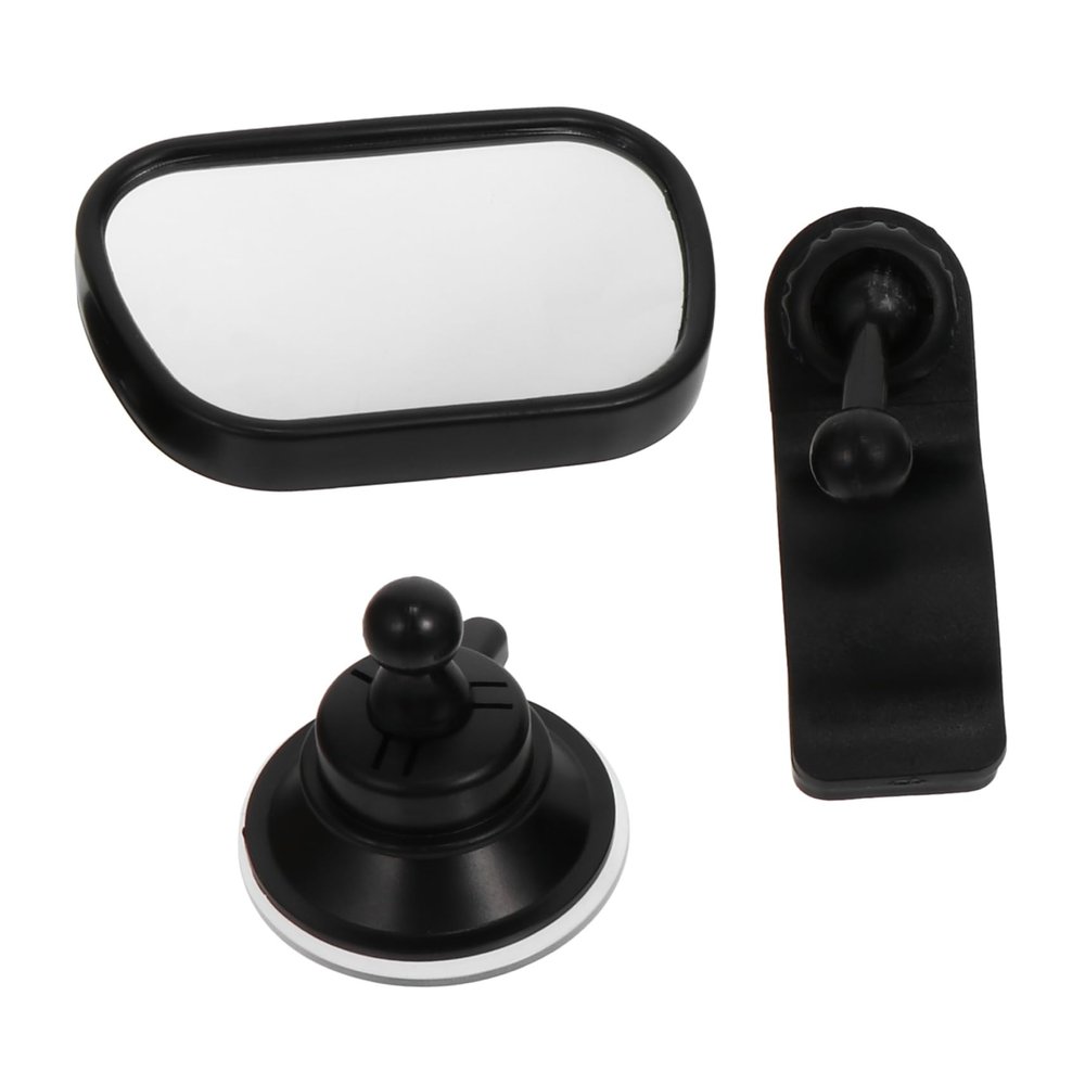MOBUTOFU 1set Rear View Mirror Impact-resistant Observation Mirror for Safe Driving Compatible All Vehicles Black Design