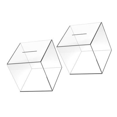 Abaodam 2pcs Transparent Acrylic Piggy Bank Convenient Coin Storage Case for Adults Motivational Savings Fund Box for Honeymoon Daily Use