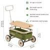 kidpop PULA-Wild 3-in-1 Kids' Pull-Along Wagon Toddlers Push Walker for 2.5-8, Removable Wooden Cover and Adjustable Handlebar, Birthday Gifts Max Weight 33 lbs (Green) view 2