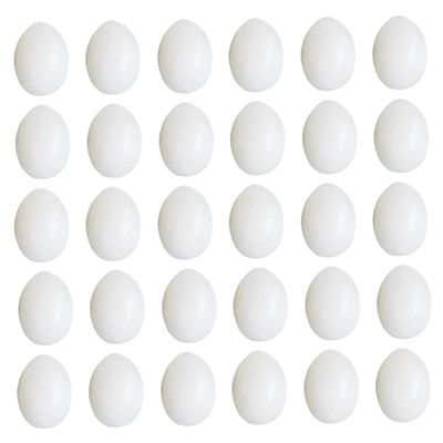 BCOATH 30pcs Simulated Pigeon Eggs Realistic Solid Fake Eggs for Bird Breeding and Home Decor for Craft Projects and Pigeon Management