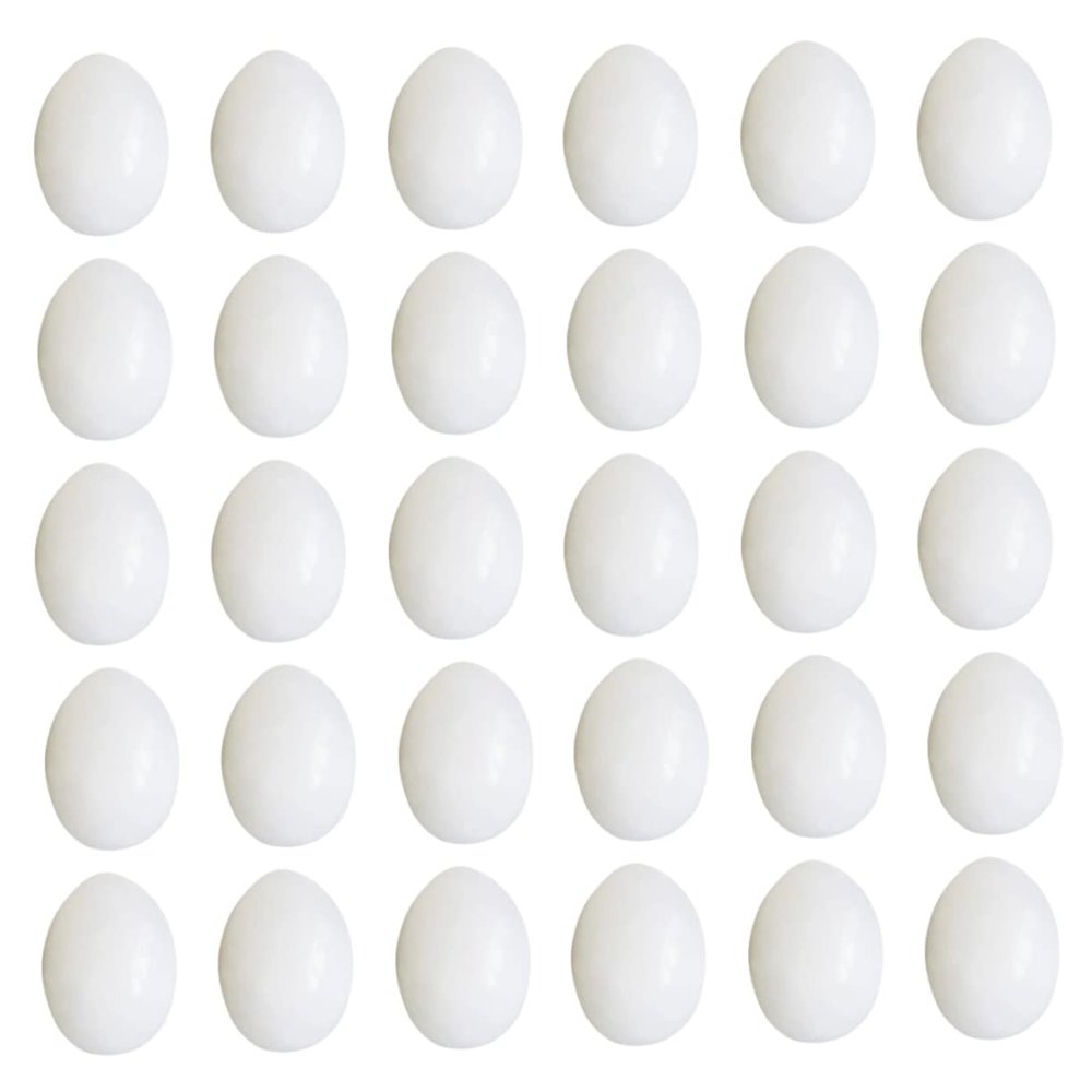 BCOATH 30pcs Simulated Pigeon Eggs Realistic Solid Fake Eggs for Bird Breeding and Home Decor for Craft Projects and Pigeon Management