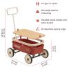 kidpop PULA-Wild 3-in-1 Kids' Pull-Along Wagon Toddlers Push Walker for 2.5-8, Removable Wooden Cover and Adjustable Handlebar, Birthday Gifts Max Weight 33 lbs (Red) view 2