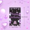 Black Purple Happy Birthday Sign,Birthday Door Banner Happy Birthday Hanger Birthday Porch Sign Banner Door Decoration Party Decorations for Men Women 50x30CM view 2