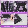 Black Purple Happy Birthday Sign,Birthday Door Banner Happy Birthday Hanger Birthday Porch Sign Banner Door Decoration Party Decorations for Men Women 50x30CM view 3