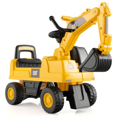 Olakids Licensed Caterpillar Ride on Excavator, Toddler Ride on Push Car with Digging Bucket, Under Seat Storage, Foot to Floor Walker Sliding Truck Construction Vehicle Toy Gift for Kids