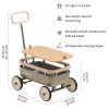 kidpop PULA-Wild 3-in-1 Kids' Pull-Along Wagon Toddlers Push Walker for 2.5-8, Removable Wooden Cover and Adjustable Handlebar, Birthday Gifts Max Weight 33 lbs (Grey) view 2