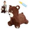 INPANY Bouncy Horse, Bear Hopper Toys, Toddlers Brown Bouncing Animal, Inflatable Plush Bounce Buddies, Kids Ride on Rubber Bouncer, Indoor Outdoor Birthday Gifts Toy for 2 3 4 Year Old Girls Boys view 1