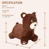 INPANY Bouncy Horse, Bear Hopper Toys, Toddlers Brown Bouncing Animal, Inflatable Plush Bounce Buddies, Kids Ride on Rubber Bouncer, Indoor Outdoor Birthday Gifts Toy for 2 3 4 Year Old Girls Boys view 2