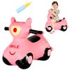 INPANY Kids Bouncy Car Hopper Toys, Toddlers Ride on Car, Inflatable Hopping Toys, Bouncing Buddies, Rubber Bouncer, Outdoor Indoor Birthday Gifts Toy for 2 3 4 Yr Girl Boy (Pink) view 1