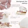 labebe - Baby Sheep Rocking Horse, Kids Plush Stuffed Rocking Animals, Ovis Aries Rocker with Seatbelt for 6 Months Babies, White Romney Rocking Horse for Toddler 1-3 Age Girl view 4