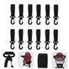 12pcs Stroller Hooks Non-Slip Hangers for Shopping Bags Diaper Bags and Accessories Fits All Strollers and Shopping Carts Black view 4
