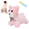 INPANY Bear Bouncy Horse Hopper Toys, Toddler Girl Plush Bouncing Animal, Baby Inflatable Bounce Buddies, Kid Ride on Rubber Bouncer, Outdoor Indoor Cute Birthday Gift Toy for 2 3 4 Year Old Girl Boy view 1