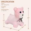 INPANY Bear Bouncy Horse Hopper Toys, Toddler Girl Plush Bouncing Animal, Baby Inflatable Bounce Buddies, Kid Ride on Rubber Bouncer, Outdoor Indoor Cute Birthday Gift Toy for 2 3 4 Year Old Girl Boy view 2