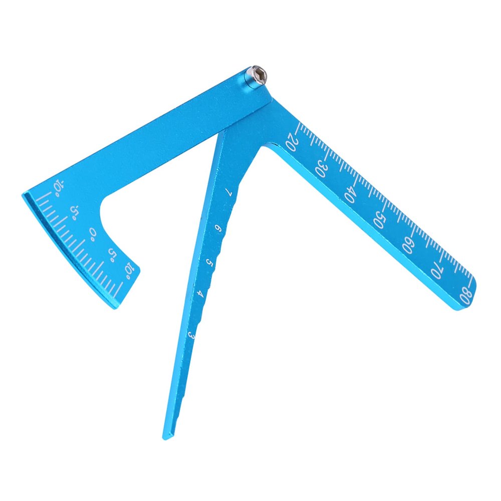 Adjustable Ruler, Blue Aluminum Alloy RC Accessory for Measuring and Adjusting Height and Wheel Rim Camber of RC Car, Keep Camber in Excellent Condition, Workmanship and