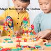 Magic Montessori Play Toolbox with Electric Drill,Creativity Tool Box with Drill Kids,Magic Montessori Tool Box,Creative Magic Play Toolbox Bear Puzzle Toy (Brown with Electric Drill) view 2