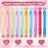 Valentines Party Favors Mini Bubble Wands 30PCS Valentines Day Gifts for Kids Valentine Heart Bubbles Bulk Goodie Bag Stuffers for Wedding Student Classroom Exchange Prizes Outdoor Toys for Girls Boys view 3