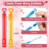 Valentines Party Favors Mini Bubble Wands 30PCS Valentines Day Gifts for Kids Valentine Heart Bubbles Bulk Goodie Bag Stuffers for Wedding Student Classroom Exchange Prizes Outdoor Toys for Girls Boys view 4
