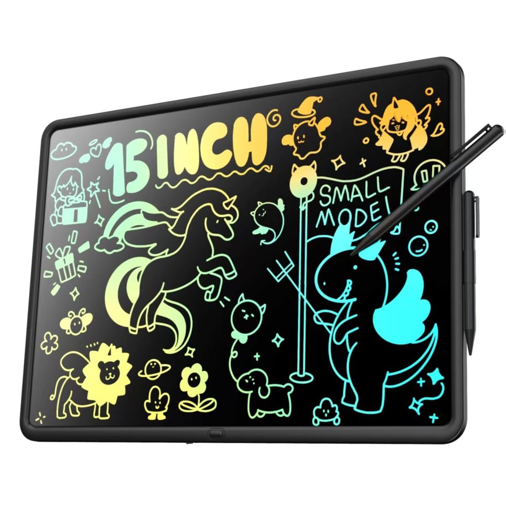 0 SMALL MODEL 15 Inch LCD Writing Tablet for Kids, Large Kids Drawing Pad, Rechargeable Drawing Tablets, Drawing Supplies Toys Gifts for 3-8 Year Old Girls Boys, Black Drawing Board