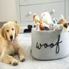 ZOMBATI Woof Dog Basket - Cotton Rope Pet Storage Bin With Durable Handles, Large Toy Organizer for Puppies, Perfect for Chew Toys, Blankets and Leashes view 2
