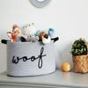 ZOMBATI Woof Dog Basket - Cotton Rope Pet Storage Bin With Durable Handles, Large Toy Organizer for Puppies, Perfect for Chew Toys, Blankets and Leashes view 3