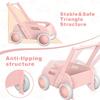 Wooden Baby Walker, Push and Pull Learning Walk Toys for Infants to Toddler, Walker with Wheels for Boys Girls, Gift for Birthday Christmas, Pink view 4