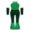 Moggemol Kids Girls Christmas Velvet Plush Sequins Flared Jumpsuit Dance Bodysuit Stage Performance Costume Green 16 Years view 4