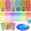 24 Pack Valentines Cards for Kids with Invisible Ink Pens, Valentine's Greeting Cards for Kids School Classroom Valentine's Gifts Exchange, Magic Spy Pen Valentines Party Favors Prizes for Girls Boys view 1