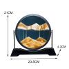 TNSLGHS Moving Sand Art Picture, Sand Art Liquid Motion Picture, 360 Rotation Dynamic Sand Picture, Round Glass Quicksand Painting, for Desktop Home Office Decor,7in-Pink view 2