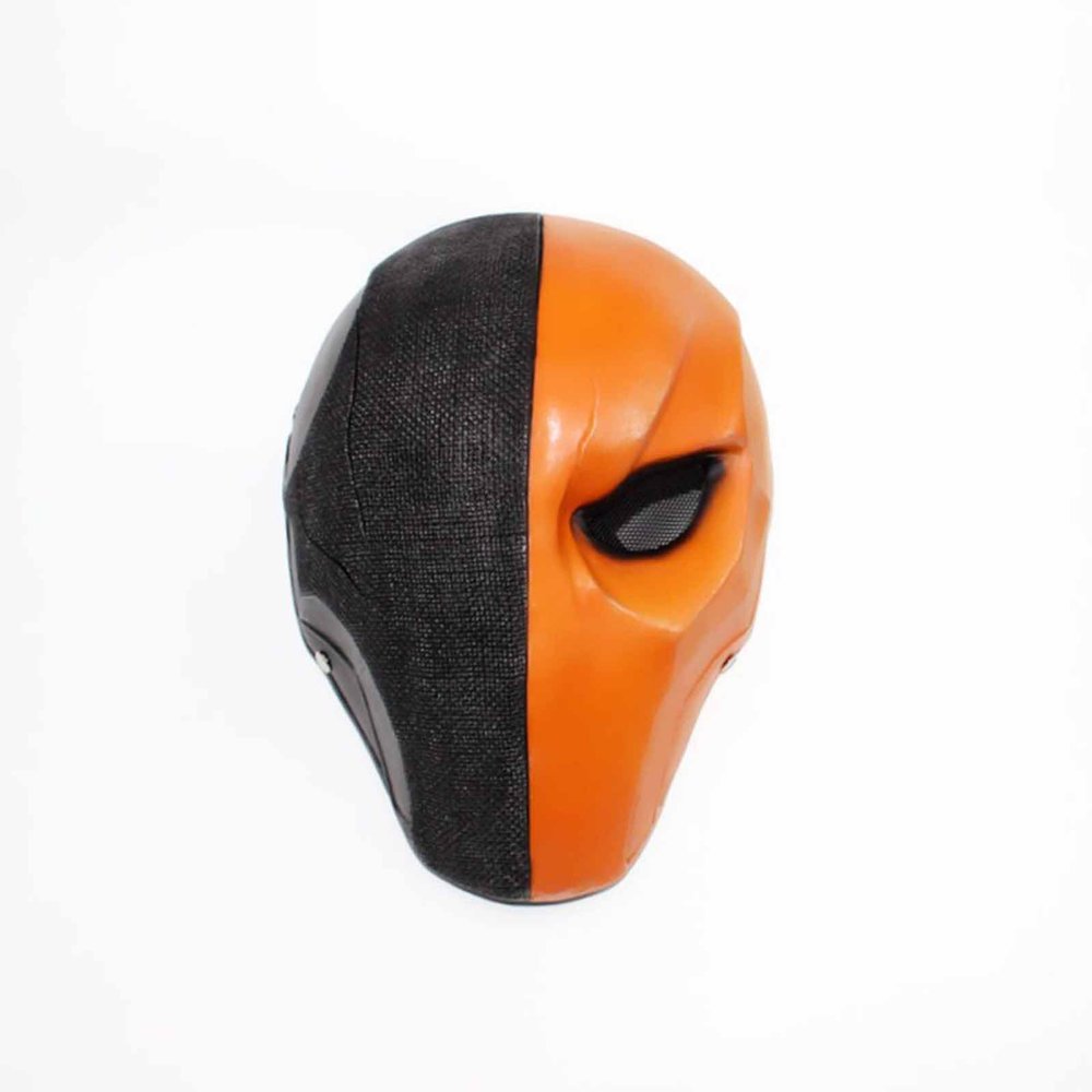 Amonkky Resin Deathstroke Mask Party Props Cosplay Mask Halloween Masquerade Costume Props. (Black and Yellow)