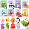 24 Pack Valentine's Day Cards with Animal Popping Eyes Keychains for Kids School Classroom, Valentine's Gifts for School Exchange, Squeeze Animals with Popping Eyes Keychains Bulk for Party Favors view 1