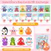 24 Pack Valentine's Day Cards with Animal Popping Eyes Keychains for Kids School Classroom, Valentine's Gifts for School Exchange, Squeeze Animals with Popping Eyes Keychains Bulk for Party Favors view 2