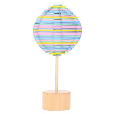 Srliya Wooden Rotating Lollipop, Colorful Wood Wand, Stress Relief & Office Home Novelty Gadget for Adults (Macaron Color)