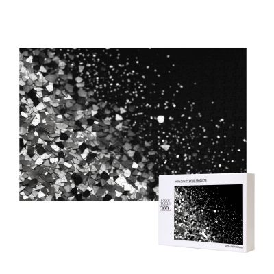 Puzzles 500 Pieces Black White Glitter Jigsaw Puzzles Wooden Photo Puzzle for Adults Personalized Picture Puzzle Classic Jigsaw Puzzle for Family Wedding Birthday Valentine's Day Gifts 15.7 x 11 Inch