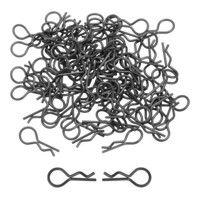 DMiotech 100Pcs Body Clips Bent, Black Universal RC Body Clips R Pins RC Cars Parts Shell Replacement Parts for All 1/16 1/18 Scale RC Car,18mm/0.71"