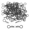 DMiotech 100Pcs Body Clips Bent, Black Universal RC Body Clips R Pins RC Cars Parts Shell Replacement Parts for All 1/16 1/18 Scale RC Car,18mm/0.71" view 1