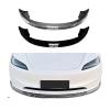 3 Stage Front Bumper Spoiler Splitter Lip Kit Compatible for Tesla Model 2024(Glossy Black) view 2