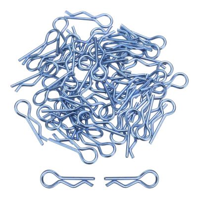 DMiotech 50Pcs Body Clips Bent, Blue Universal RC Body Clips R Pins RC Cars Parts Shell Replacement Parts for All 1/16 1/18 Scale RC Car