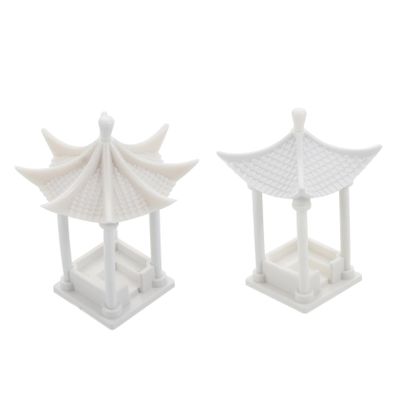 Sosoport 4pcs Mini Octagonal and Pavilion Model for Sand Table Decoration Realistic Simulation Pavilion Model for Creative Landscape Scenes Fine Craftsmanship Safe Material