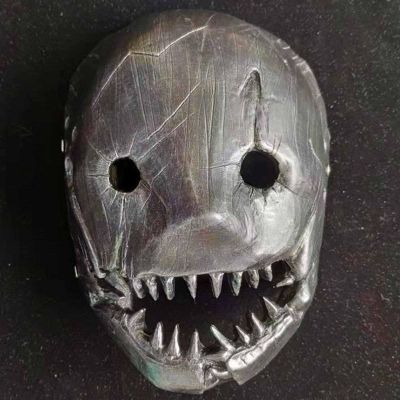 Amonkky Resin Character Mask Party Props Cosplay Mask Halloween Masquerade Costume Props. (Silver)