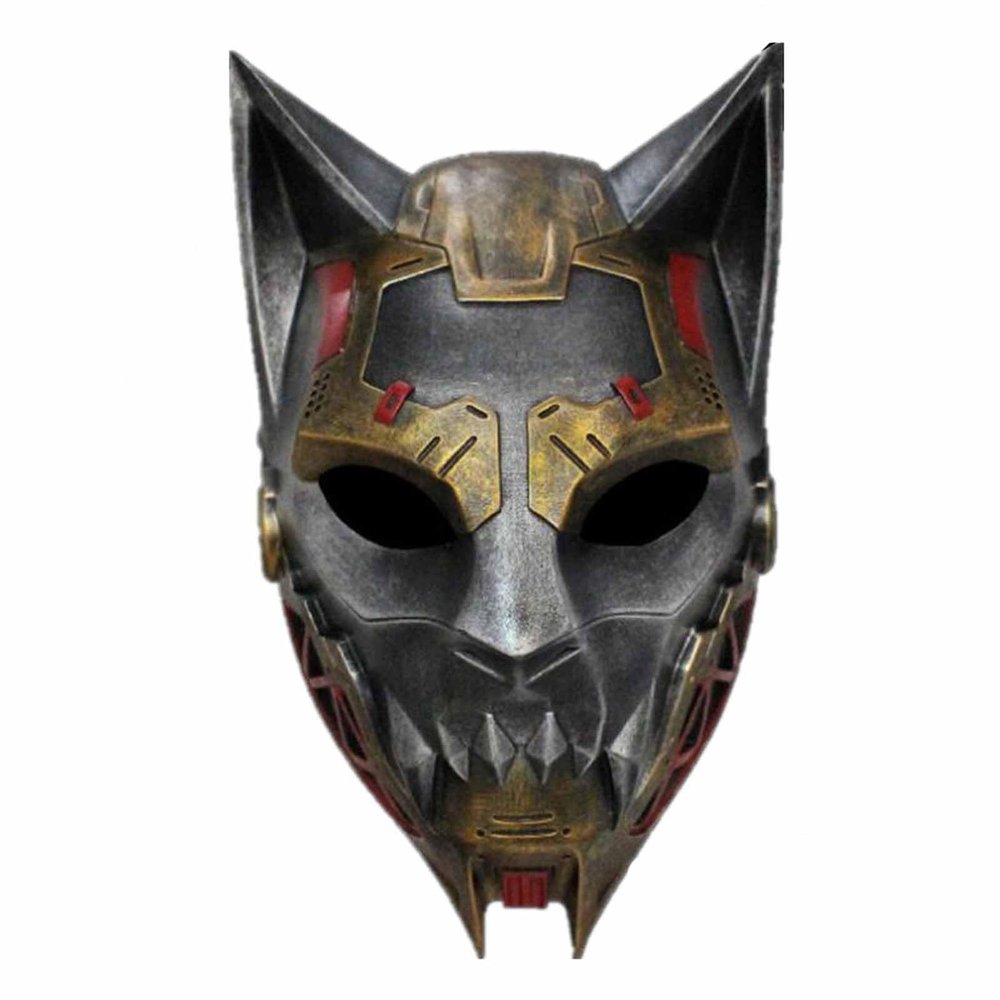 Amonkky Resin Anime Mask Halloween Party Props Cosplay Mask Halloween Masquerade Costume Props. (Bronze)