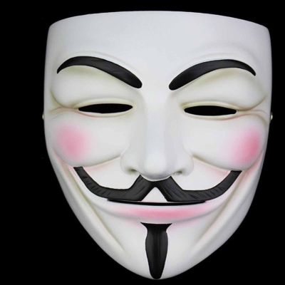 Amonkky Resin Character V Mask Party Props Cosplay Mask Halloween Masquerade Costume Props. (White)