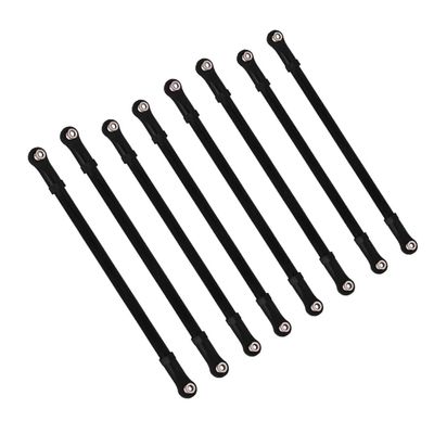 Abaodam 8pc Aluminum Alloy Pull Rod for Car Models Compatible with Wrangler Wheelbase Sturdy Construction Smooth Design Black