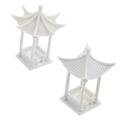 POPETPOP 6pcs Mini Octagonal Quadrangle Pavilion Model for Sand Table Scene Decor Material Realistic Miniature Garden Accessories for Landscape Projects