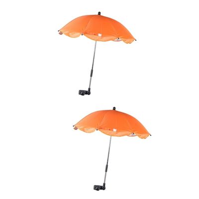 Beatifufu 2pcs Stroller Clip Umbrella Uv Push Chair Sun Shade Plated Easy to Install for Outdoor Use