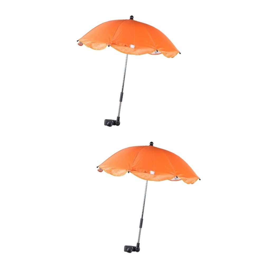 Beatifufu 2pcs Stroller Clip Umbrella Uv Push Chair Sun Shade Plated Easy to Install for Outdoor Use