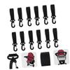 SHOWERORO 12pcs Stroller Hooks for Diaper Bags Pram Hooks Carrying Handle Hangers Pushchair Accessory Black view 4