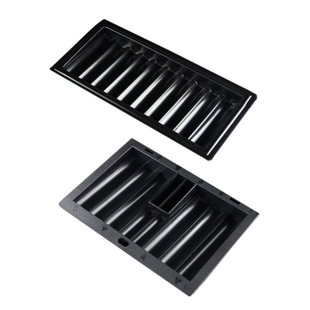 Alasum 2pcs Thick Poker Chip Tray Table Chip Tray Plastic Poker Case for Game Storage