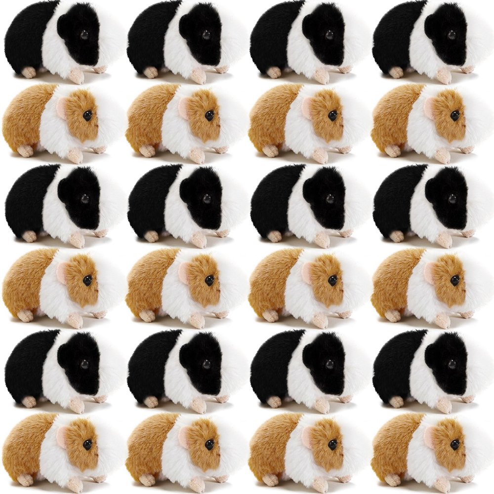 24 Pcs Guinea Pig Stuffed Animal Bulk Plush Guinea Pig Small Fluffy Stuffed Doll with Chain for Kid Students Party Favors Goodie Bag Fillers Carnival Prizes Christmas Birthday Gift, 4 Inches