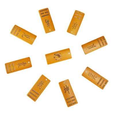 COSMEVIVI 9pcs Wood Bagua Divination Cards Chinese Feng Shui Tools for Spiritual Guidance Lightweight and Portable for Learning and Daily Use