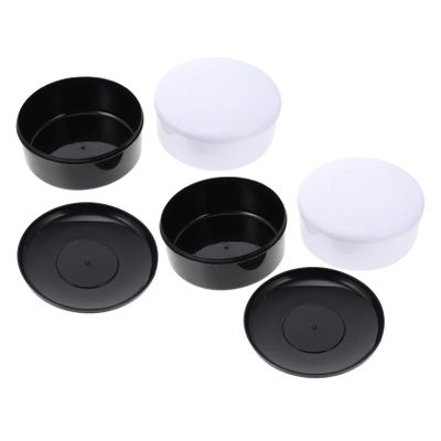 FELTECHELECTR 4pcs Plastic Go Chess Pieces Storage Jar Black White Container for Chess Stones Lightweight Design for Game Organization